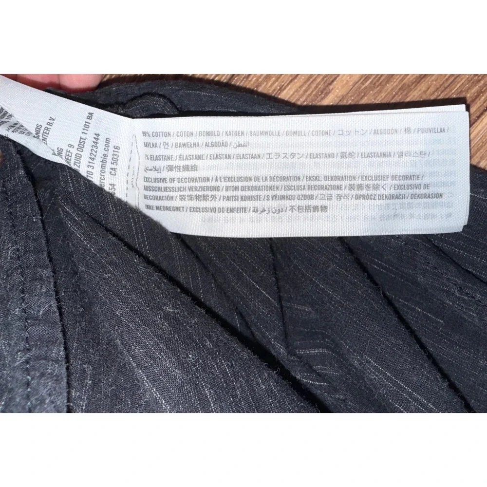 Hollister Mens XL Epic‎ Flex Stretch Button Down Shirt Charcoal Grey Space Dye